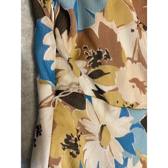 lauren ralph lauren Dress Sz 12 Black Label Floral V Neck Flowy Classic Spring - Picture 16 of 16